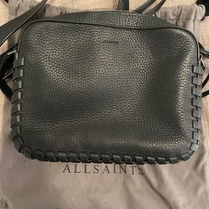 All saints kepi crossbody bag black leather
